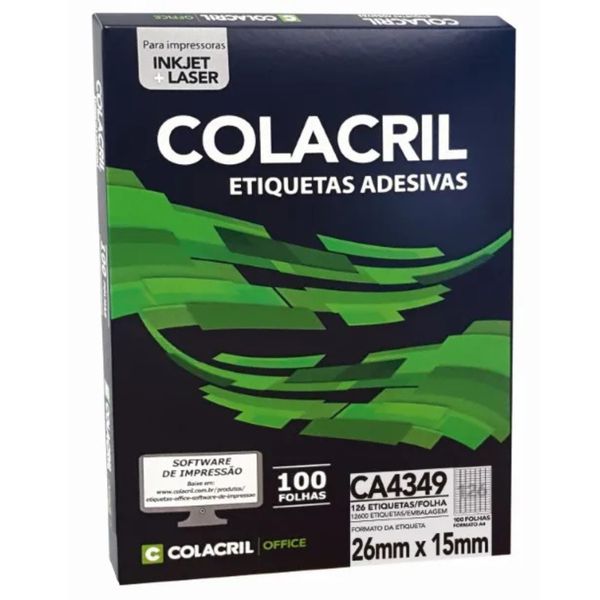 Etiqueta Inkje Laser A4 Branca 26,0 X 15,0 mm 1000 Fls CA4349