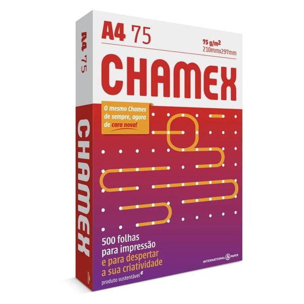 Papel Sulfite A4 Chamex 75 g Pacote com 500 fls.