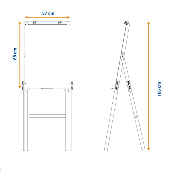 Flip Chart Soft Dobrável 57x88cm Quadro Branco E Porta Bloco