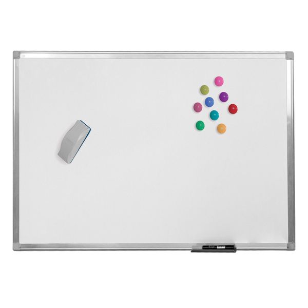 Kit Quadro Branco Magnético Office 120x90cm Aço Alumínio Com Suporte Universal