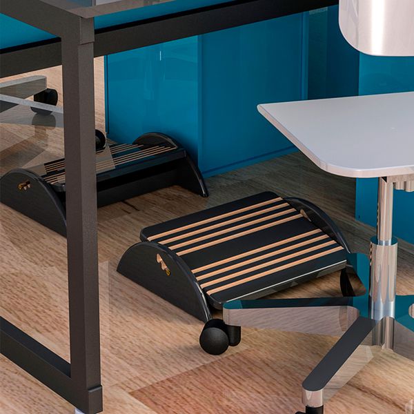 Apoio para os Pés Ergonômico com Regulagem de Altura Preto