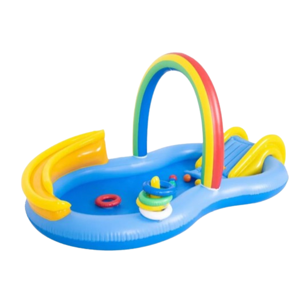 Piscina Inflável Playground Arco-Íris 220x122 cm Ômega