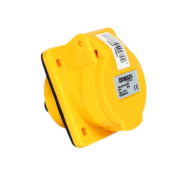Tomada Embutir 2P+T 16A 4H Amarelo - Soluções Eficientes 