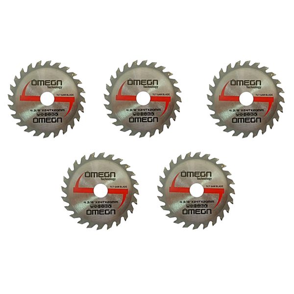 Kit 5 Discos Serra Circular Widea 4.3/8 Pol 110mm 24 Dentes para Madeira |Ômega