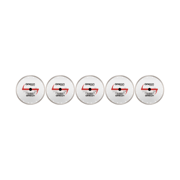 Kit 5 Discos Diamantado Turbo 230 x 22,23mm Esmerilhadeira