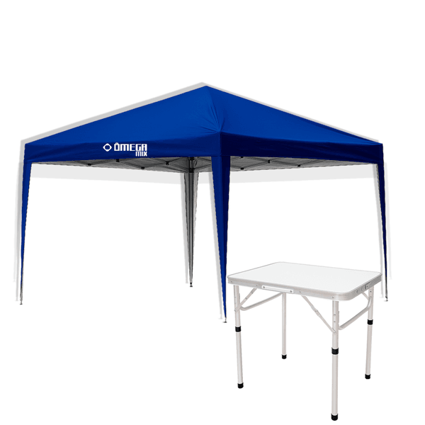 KIt Tenda Gazebo 3x 3cm FPS 100 + Mesa Dobrável 60x 45cm Ômega