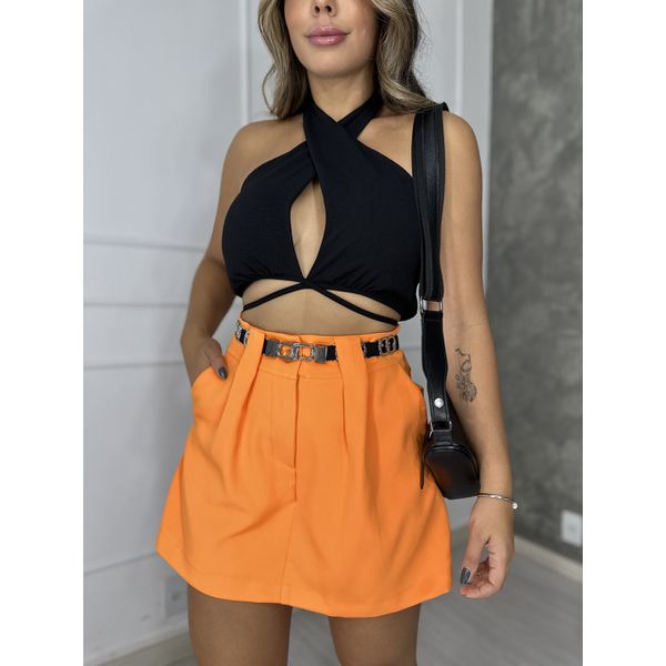 Cropped Corset Couro Off