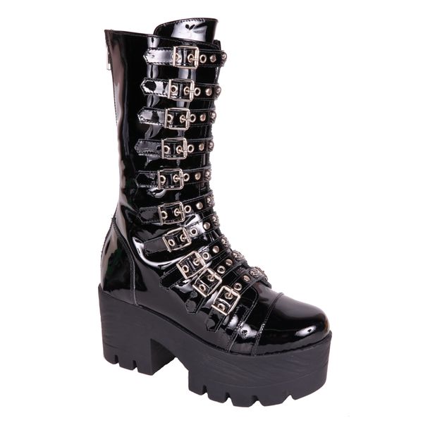 Coturno Feminino 421 Couro Verniz
