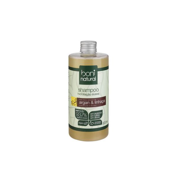 KIT 3 Shampoo Boni Natural Argan e Linhaça 500ml