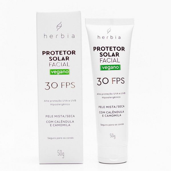 Protetor Solar Natural Vegano Pele Seca - FPS 30 Herbia