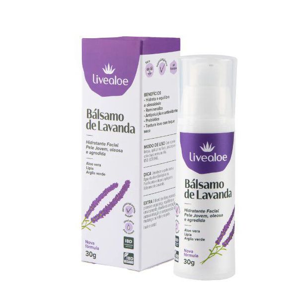 Bálsamo Sérum Facial Pele Mista a Oleosa Live Aloe 30g