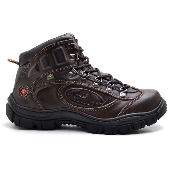 Bota Azimute Brasil 603 Adventure em Couro Caqui