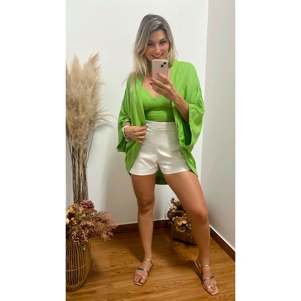 Conjunto Kimono+Top Verde Pistache 