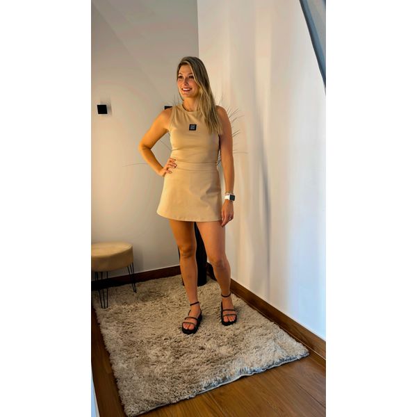 Short-saia Lança Perfume Easy Bege 