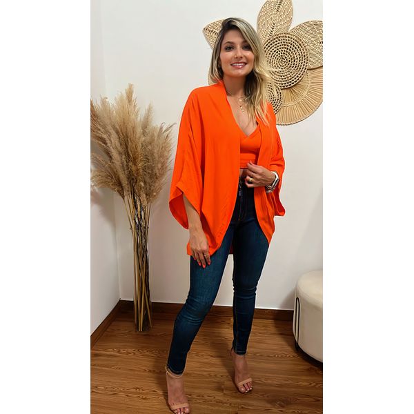 Conjunto Kimono+Top Laranja