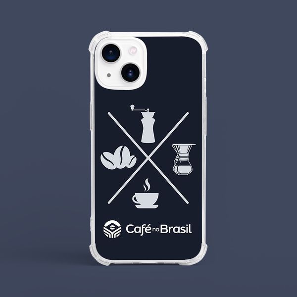 Capinha Para Celular Agro Ciclo Do Café Bebida Azul Marinho