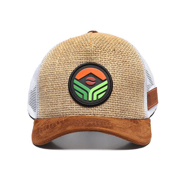 Boné Trucker Café no Brasil Marrom de Juta