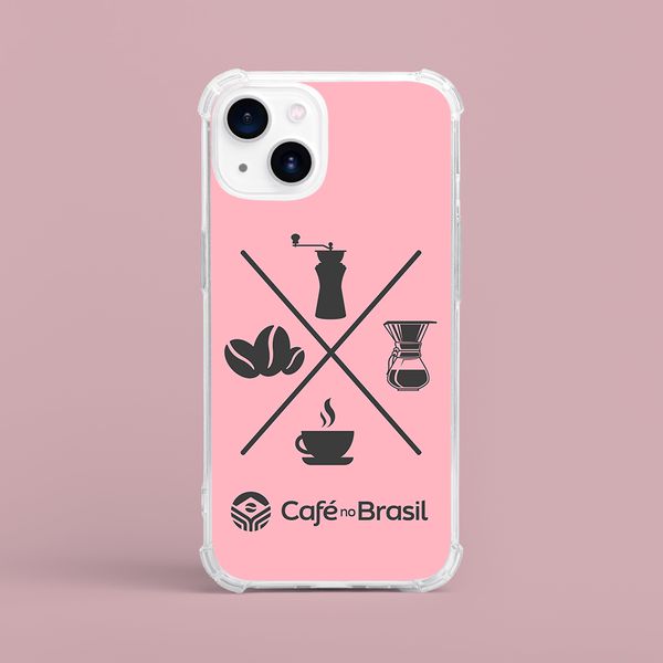Capinha Para Celular Agro Ciclo Do Café Bebida Rosa Claro 