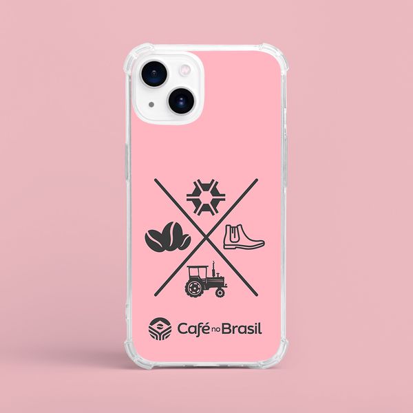 Capinha Para Celular Agro Ciclo Do Café Rosa Claro