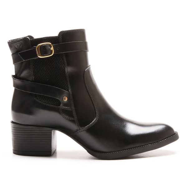 Bota Feminina Coturno Cano Curto Detalhe Fivela