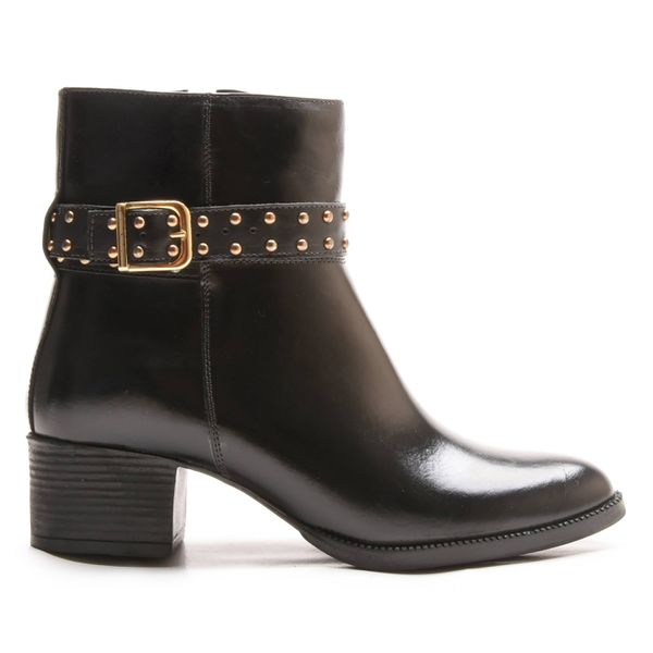 Bota/Coturno Feminina Kader Woman Couro Confort Preto