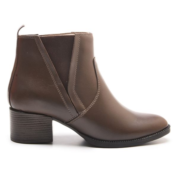 Bota Coturno Feminino Kader Woman Salto Alto com Elástico Café