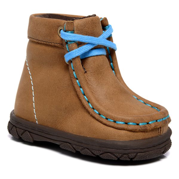 DESTROYER BOTA BEBE FÓSSIL CARAMELO COSTURA AZUL