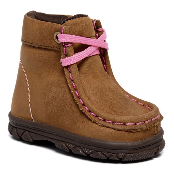 DESTROYER INFANTIL TÊNIS FÓSSIL CARAMELO COSTURA ROSA