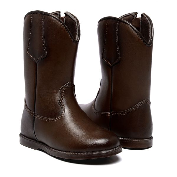 Bota Texana Infantil Latego Cafe Bico Redondo Caminhos da Ro a