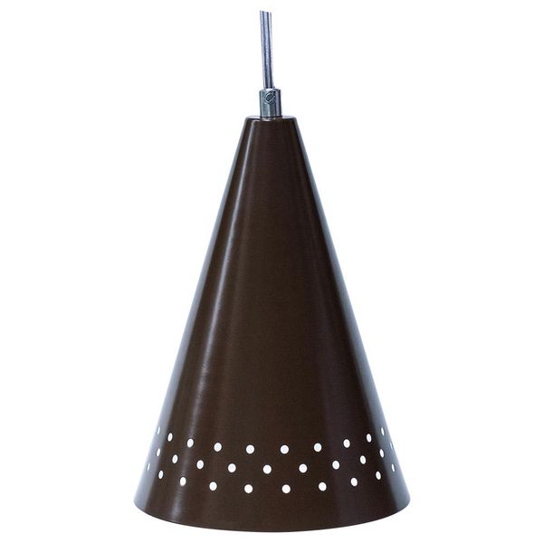 Pendente Cone Ø15cm x 22cm Marrom Para 1 Lâmpada E27