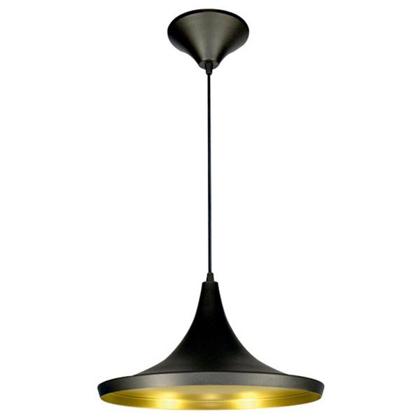 Pendente 861 Ø36cm Para 1 Lâmpada E27 Preto(externo) Cobre(interno)