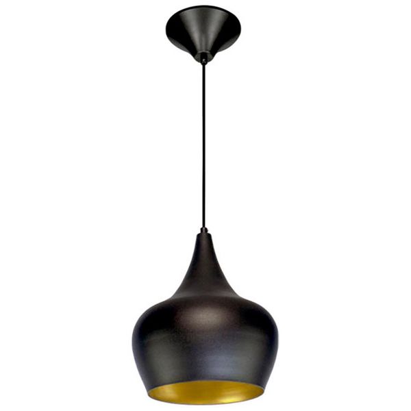 Pendente 862 Ø25cm Para 1 Lâmpada E27 Preto (externo) Cobre (interno)