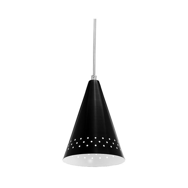 Pendente Cone Ø15cm x 22cm Preto Para 1 Lâmpada E27