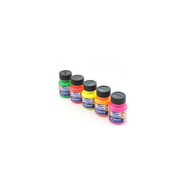 Tinta Para Tecido Acrilex Fluorescente 37 ml.