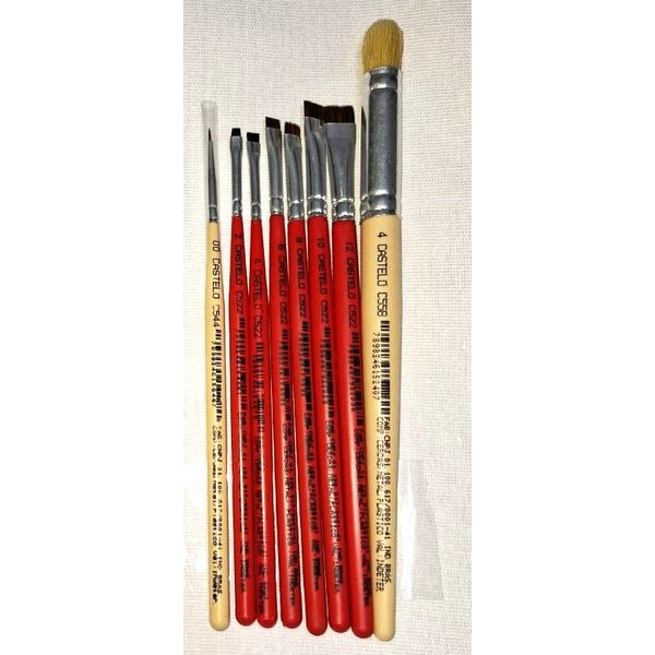 Kit de Pincéis Castelo Para Pintura em Tecido (8 Pincéis)
