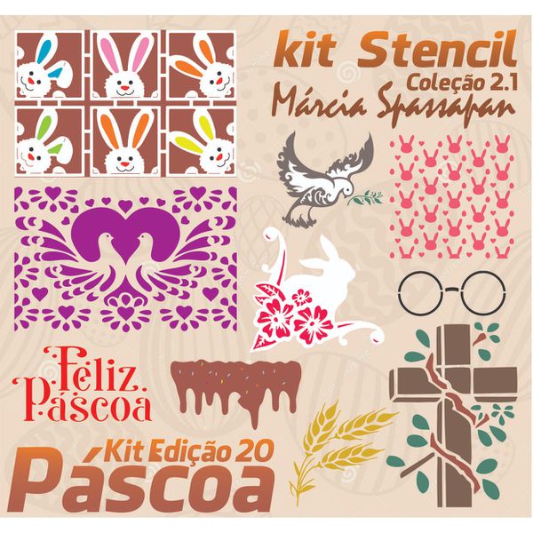 Kit Stencil Coleção Márcia Spassapan | Especial de Páscoa 2021 - Edição 20