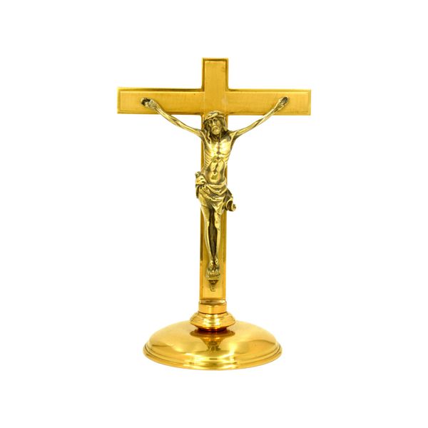 Crucifixo de Mesa Dourado