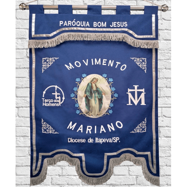 Estandarte Do Movimento Mariano 0,95 X 1,20 Mt Personalizado