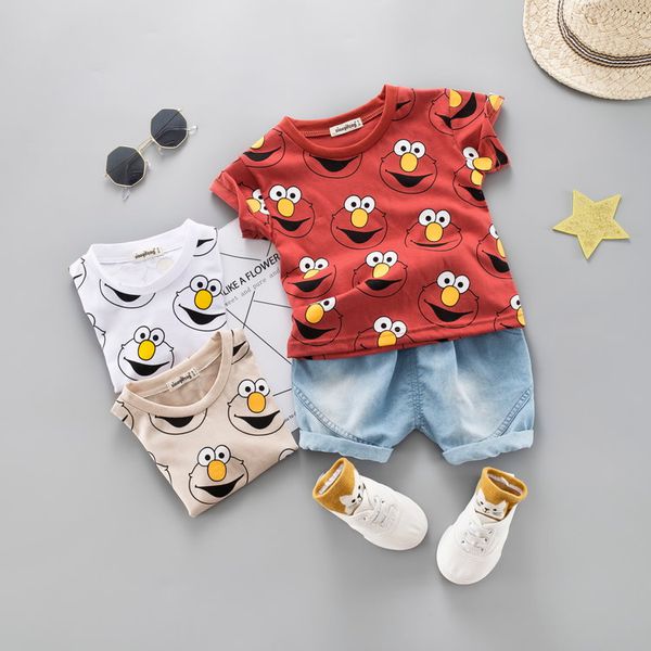 Conjunto infantil verão desenhos animados vermelho 