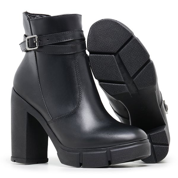 Bota Fivela Cano Curto Preto LOJADFLORA