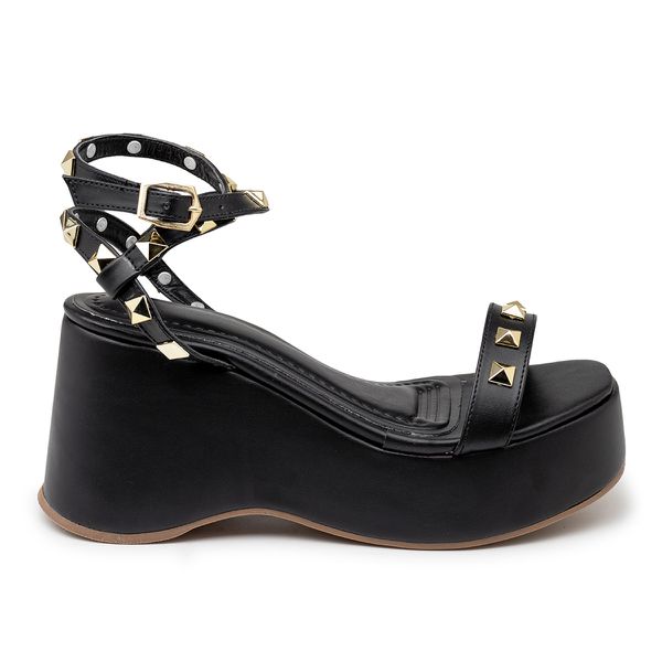 Sandalia Feminina Anabela Média 9001 Preto
