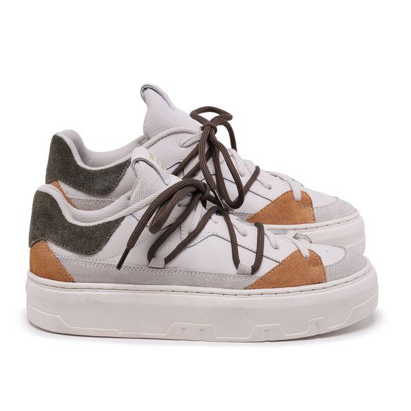 Tênis Raika Sneaker Feminino em Couro Camel 128
