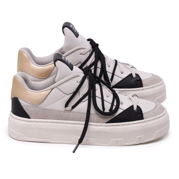 Tênis Raika Sneaker Feminino em Couro Gold 131