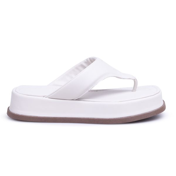 Papete Flat Feminina em Napa Off White 23300