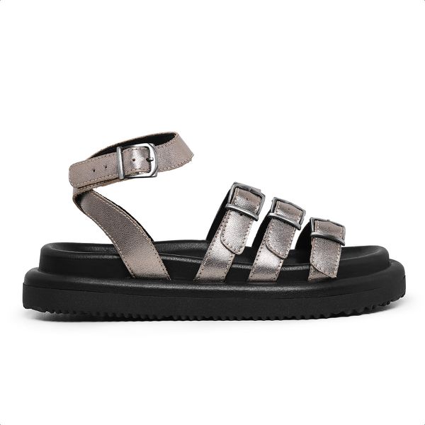 Sandalia Papete Feminina Laura Ouro Light
