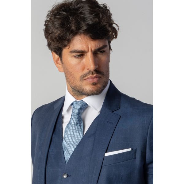 Gravata Seda Italiana Azul