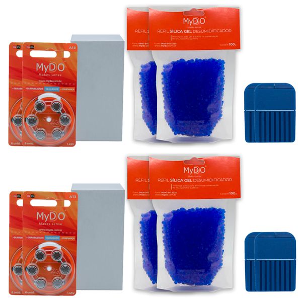 Kit com 24 Cartelas de Pilha A13 e Acessórios