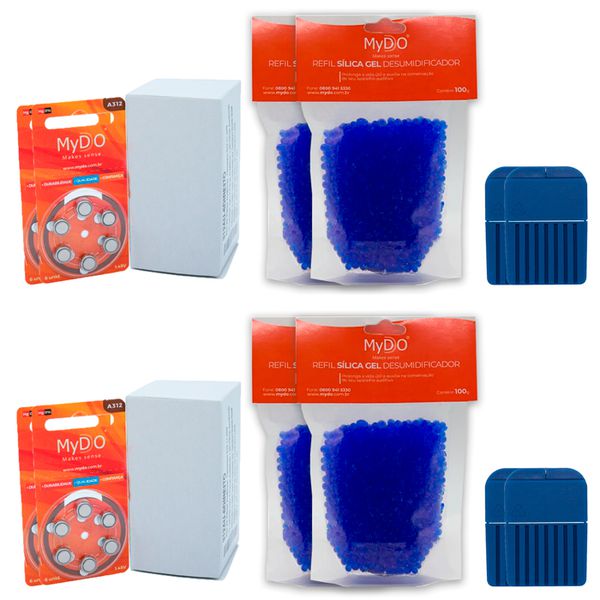 Kit com 24 Cartelas de Pilha A312 e Acessórios