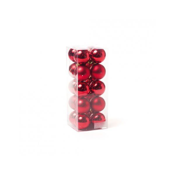 Kit 20 Bolas Natal Sortidas 4cm Vermelha Cromus