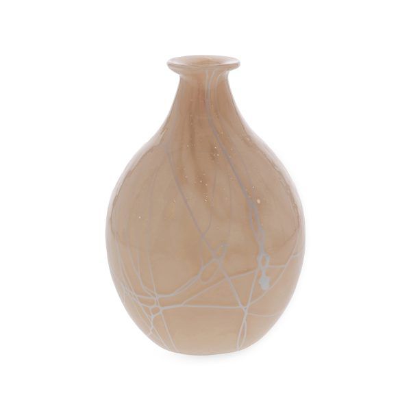 Vaso Em Vidro Bege Mart 23cm